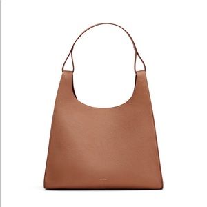 NWT Cuyana Oversized Double Loop Bag Caramel, Pebbled, Gold